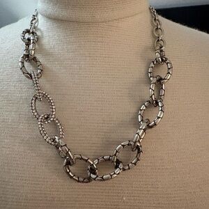 Brighton Silver-Tone Link Necklace with Crystal-Accent Links